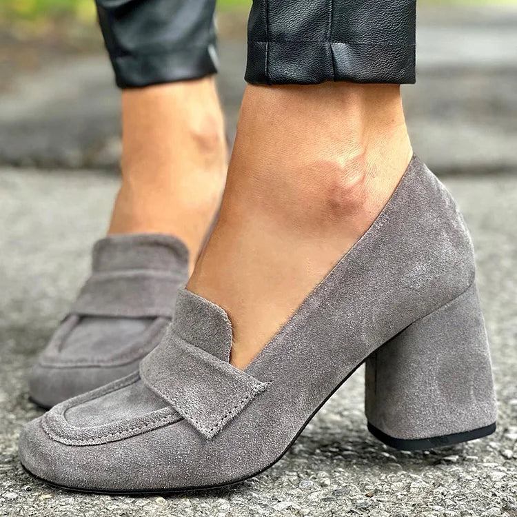 Mocassins met blokhak