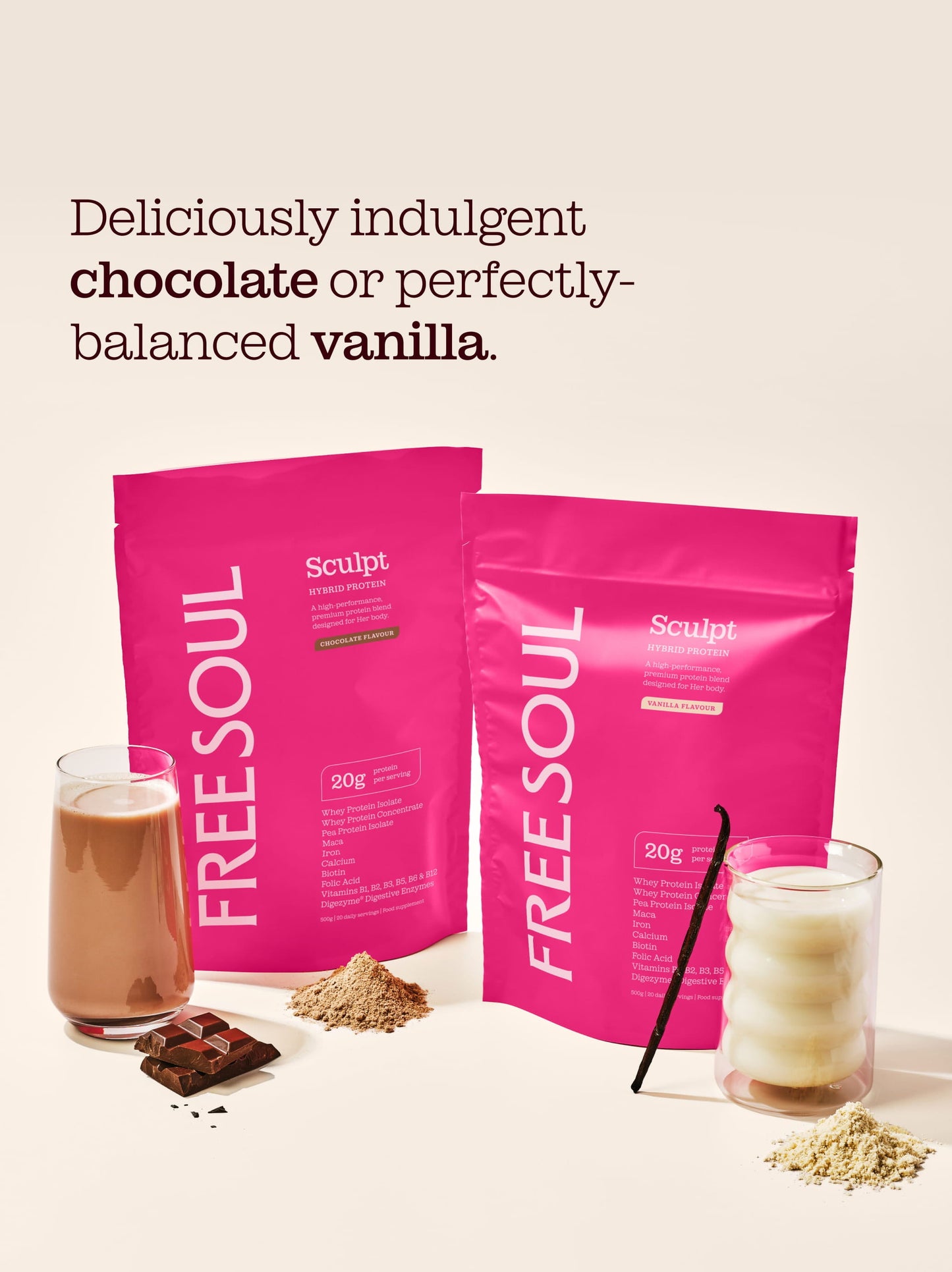 Free Soul Sculpt Hybrid Protein Powder Blend