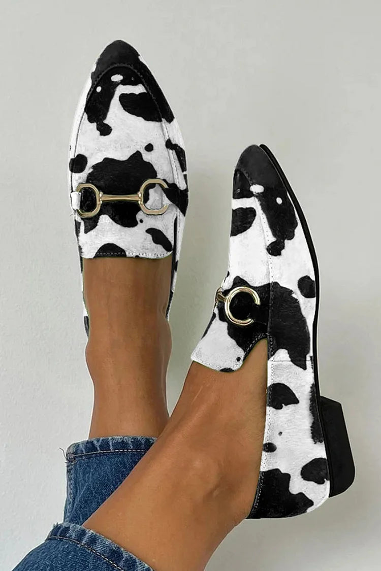 Gevlekte mocassin met gouden bit