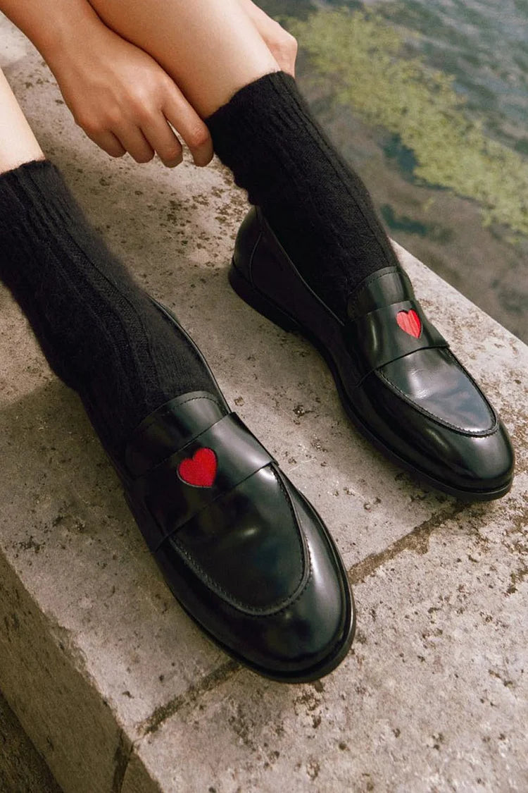 Klassieke mocassin met hartdetail
