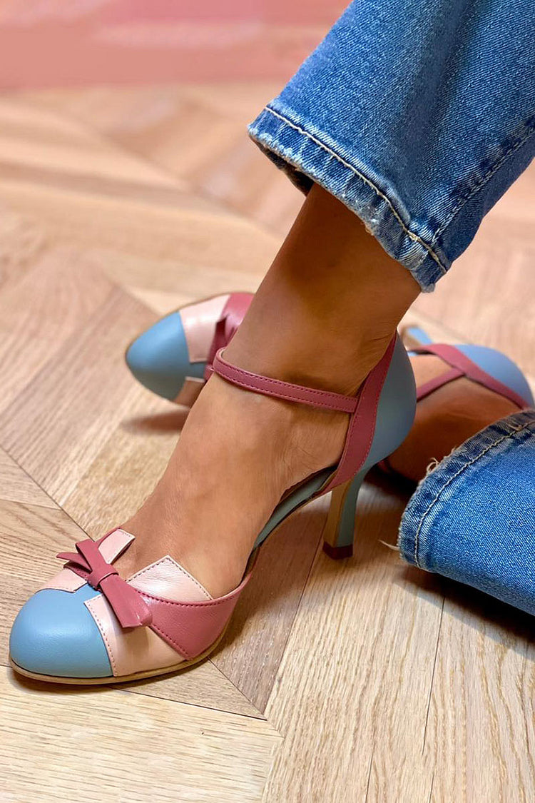 Pumps met bandjes en strikdetail