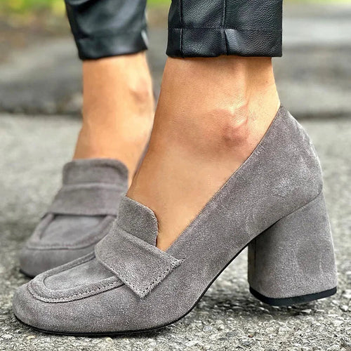 Mocassins met blokhak