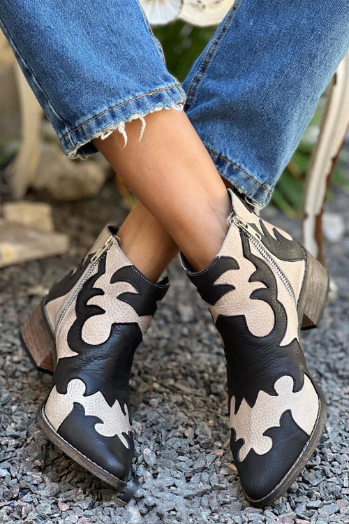 STIVALETTO WESTERN RICAMATO