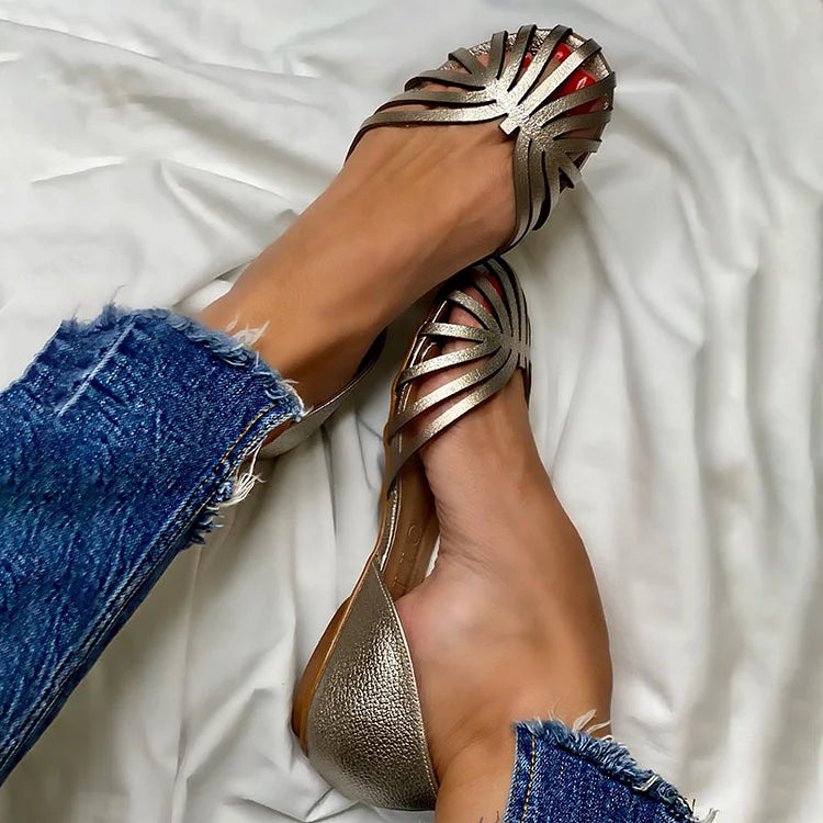 BALLERINE INTAGLIATE OPEN TOE