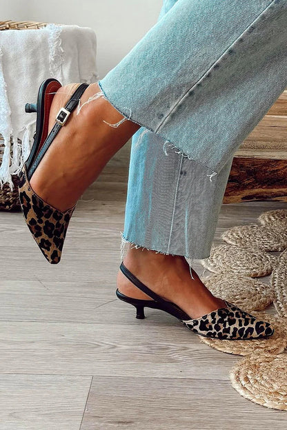 Stijlvolle Slingback Luipaardprint