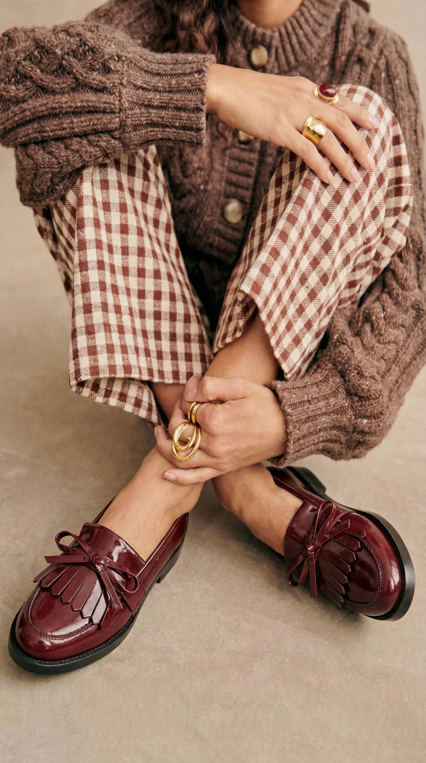 Mocassin met franjes en strik