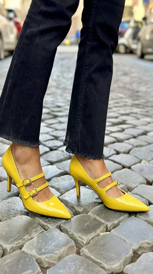 Pumps met dubbel bandje