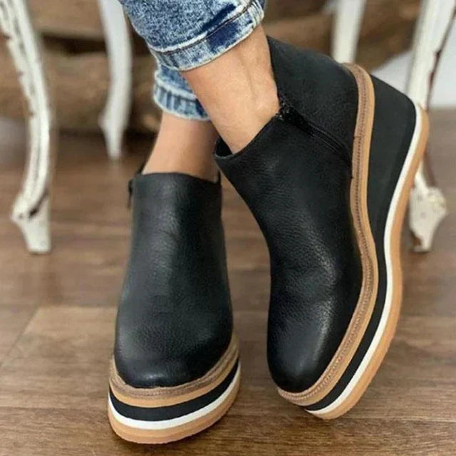 TRONCHETTO PLATFORM CON ZIP LATERALE