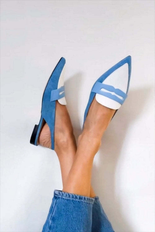 Tweekleurige puntige slingbacks