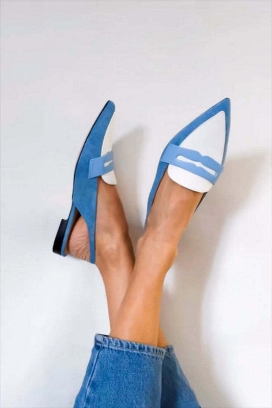 Tweekleurige puntige slingbacks