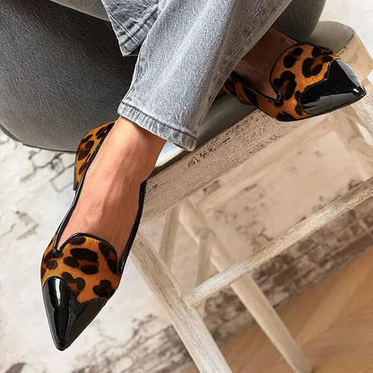Verfijnde animalprint ballerina's