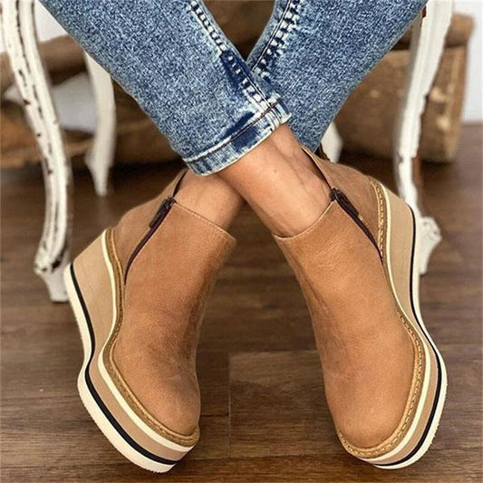 TRONCHETTO PLATFORM CON ZIP LATERALE