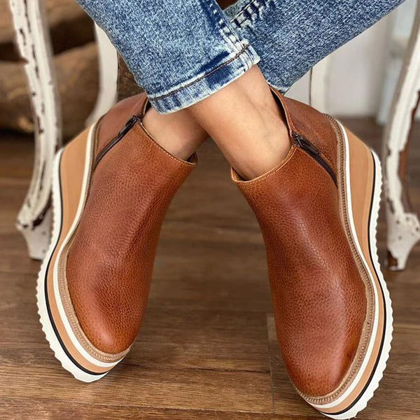 TRONCHETTO PLATFORM CON ZIP LATERALE