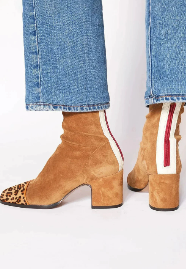 STIVALETTI CON DETTAGLI ANIMALIER